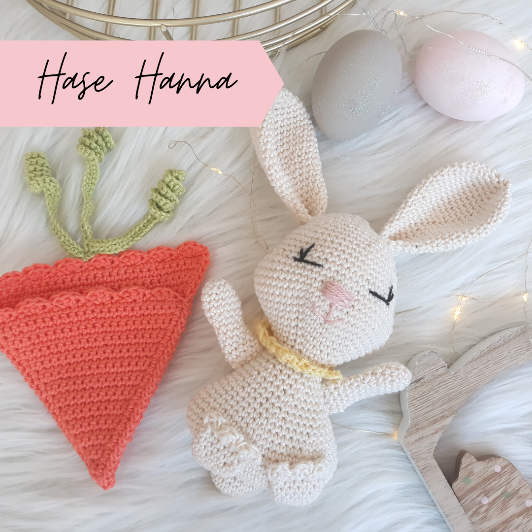 Blog-Inhaltsbild für 'Hase Hanna, kostenlose Häkelanleitung'